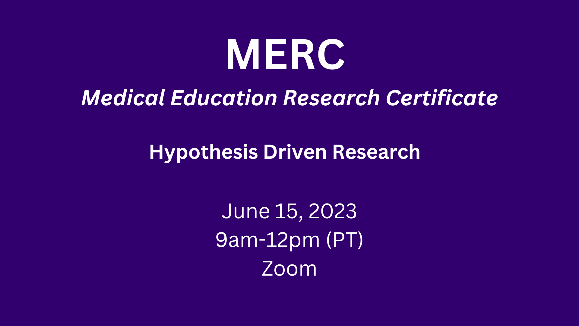CLIME MERC: Hypothesis Driven Research Banner